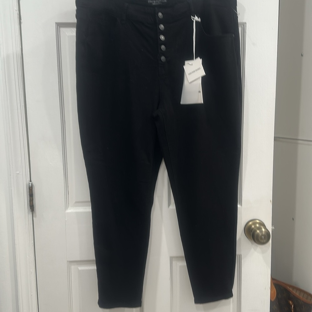 Women's high-rise skinny jeans plus size 22W black stretchy